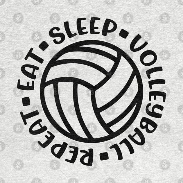 Eat Sleep Volleyball Repeat Girls Boys Cute Funny by GlimmerDesigns